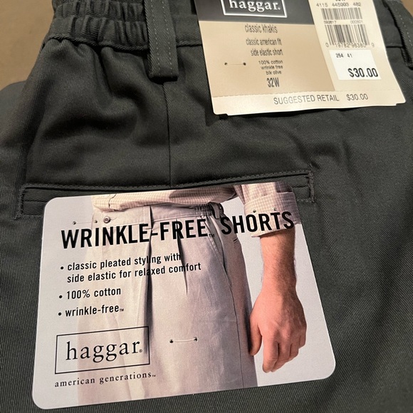 Haggar size 32W men’s shorts. Black, olive green, and tan - Picture 2 of 5